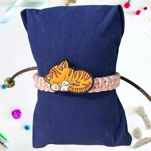 Striped Orange Tabby Friendship Bracelet